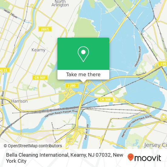 Mapa de Bella Cleaning International, Kearny, NJ 07032