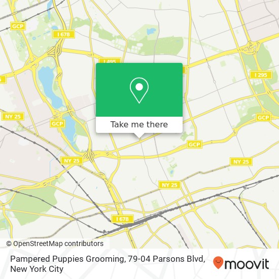 Pampered Puppies Grooming, 79-04 Parsons Blvd map
