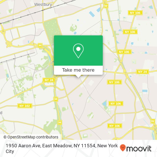 Mapa de 1950 Aaron Ave, East Meadow, NY 11554