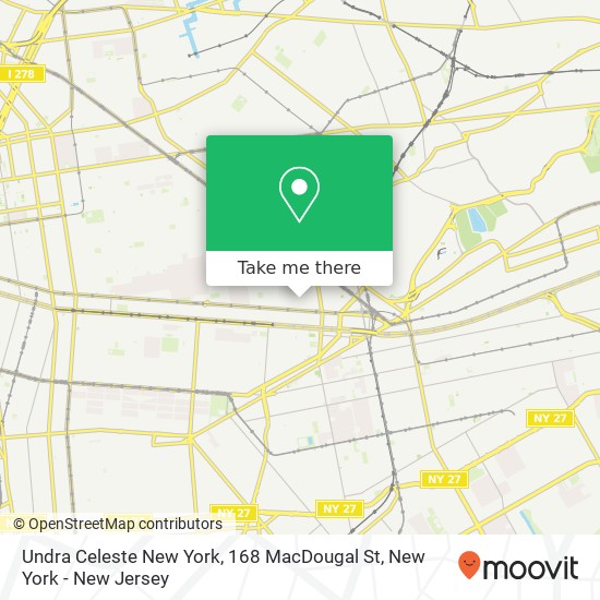 Undra Celeste New York, 168 MacDougal St map