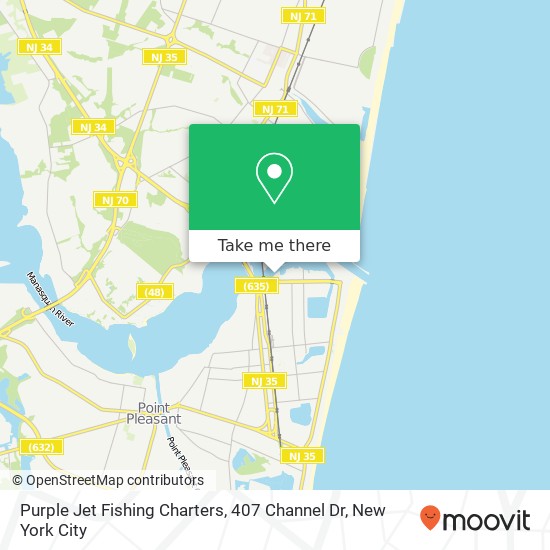 Mapa de Purple Jet Fishing Charters, 407 Channel Dr