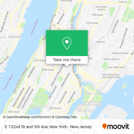 Mapa de E 132nd St and 5th Ave