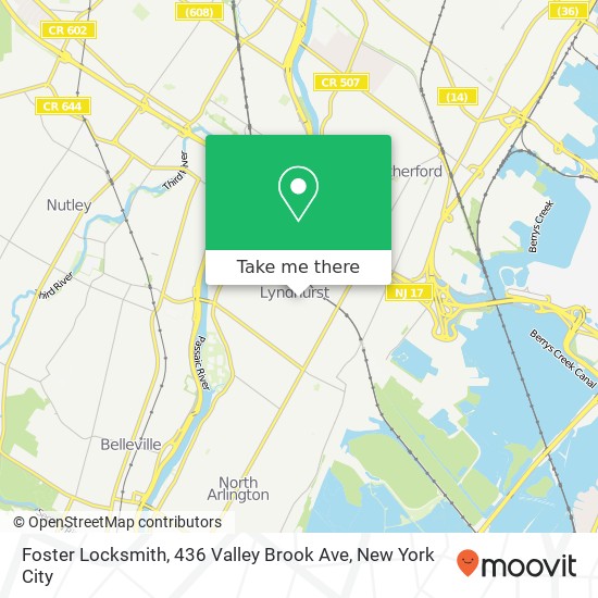 Mapa de Foster Locksmith, 436 Valley Brook Ave