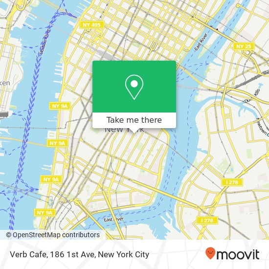 Mapa de Verb Cafe, 186 1st Ave