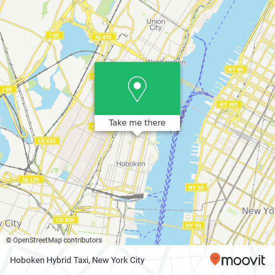 Mapa de Hoboken Hybrid Taxi