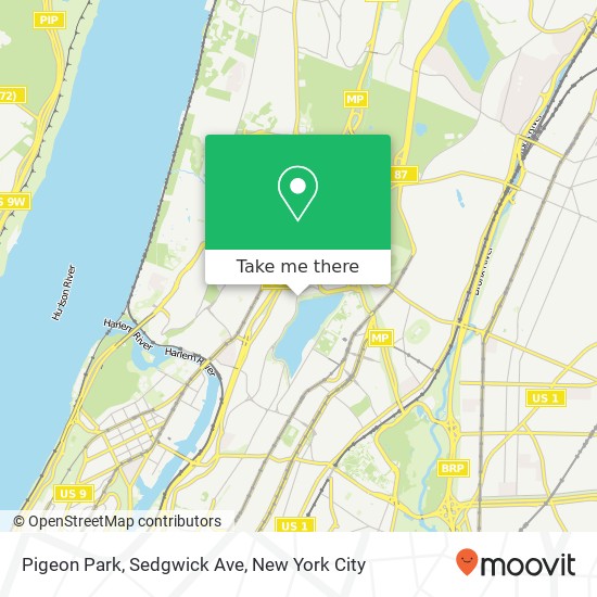 Mapa de Pigeon Park, Sedgwick Ave