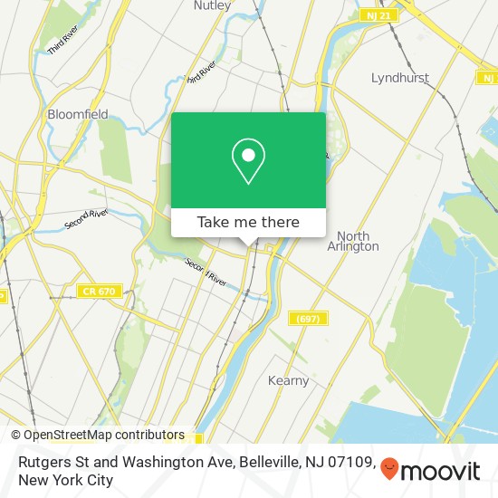 Rutgers St and Washington Ave, Belleville, NJ 07109 map