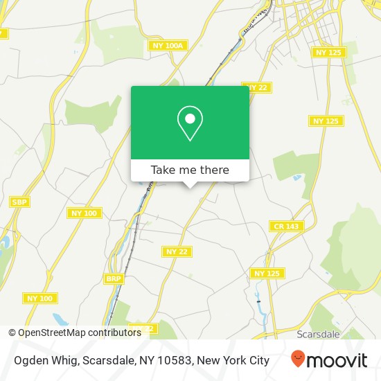Mapa de Ogden Whig, Scarsdale, NY 10583