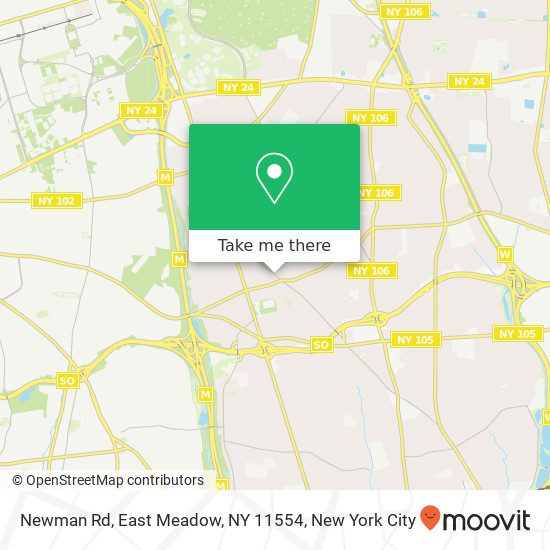 Mapa de Newman Rd, East Meadow, NY 11554