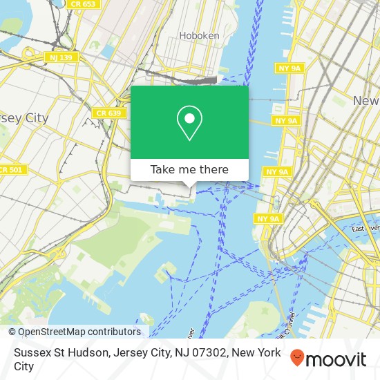 Sussex St Hudson, Jersey City, NJ 07302 map