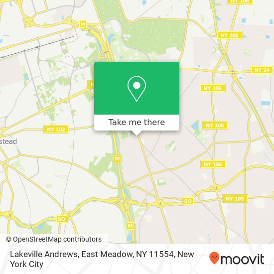 Mapa de Lakeville Andrews, East Meadow, NY 11554