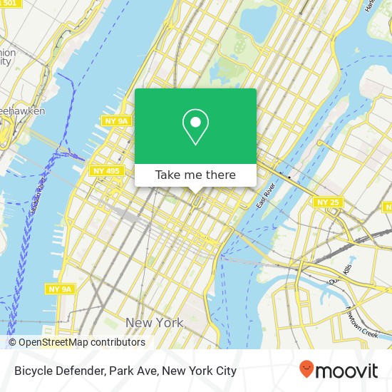Bicycle Defender, Park Ave map