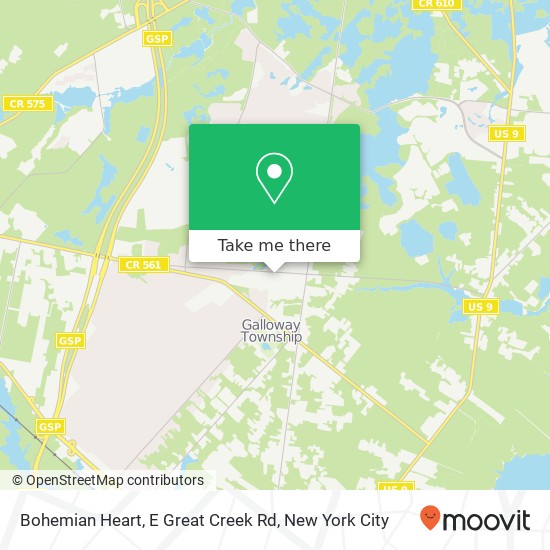 Mapa de Bohemian Heart, E Great Creek Rd