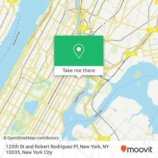 120th St and Robert Rodriguez Pl, New York, NY 10035 map
