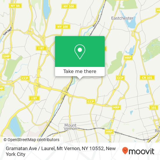 Mapa de Gramatan Ave / Laurel, Mt Vernon, NY 10552