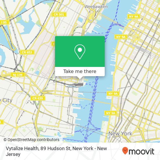 Mapa de Vytalize Health, 89 Hudson St