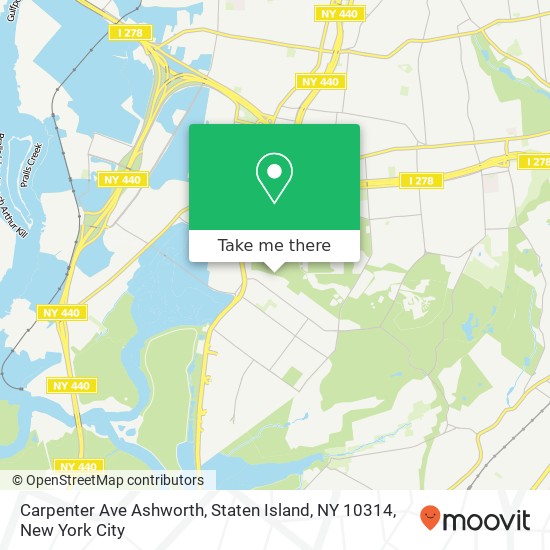 Mapa de Carpenter Ave Ashworth, Staten Island, NY 10314