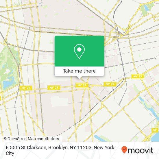 Mapa de E 55th St Clarkson, Brooklyn, NY 11203