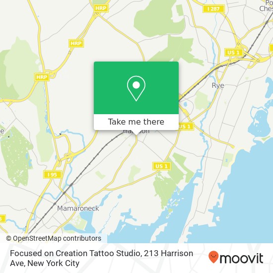 Mapa de Focused on Creation Tattoo Studio, 213 Harrison Ave