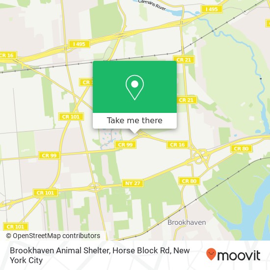 Brookhaven Animal Shelter, Horse Block Rd map