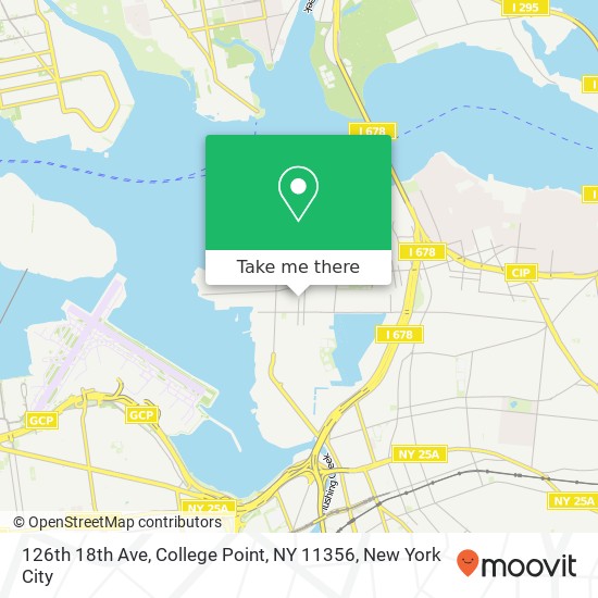 Mapa de 126th 18th Ave, College Point, NY 11356