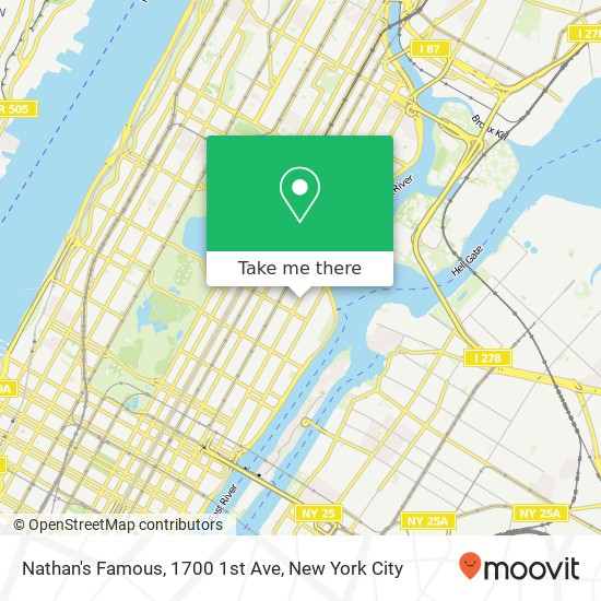 Mapa de Nathan's Famous, 1700 1st Ave