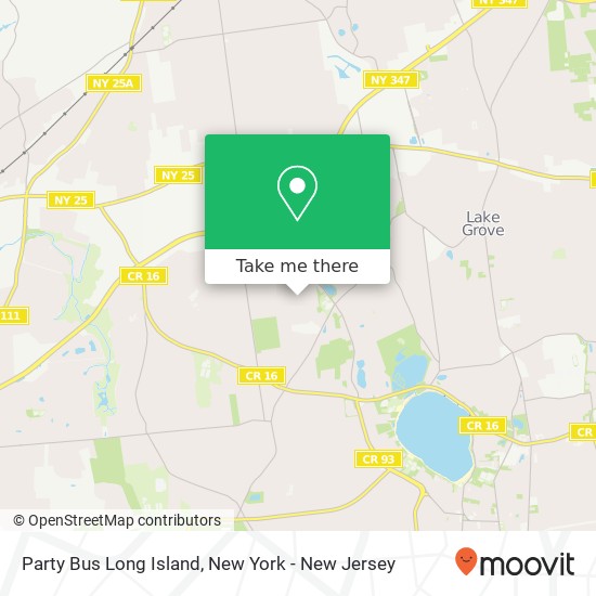 Party Bus Long Island map