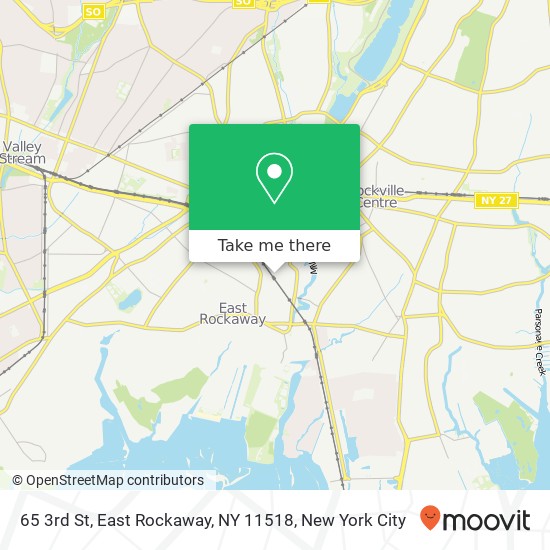 Mapa de 65 3rd St, East Rockaway, NY 11518