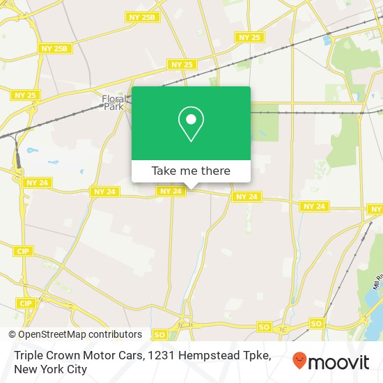 Triple Crown Motor Cars, 1231 Hempstead Tpke map
