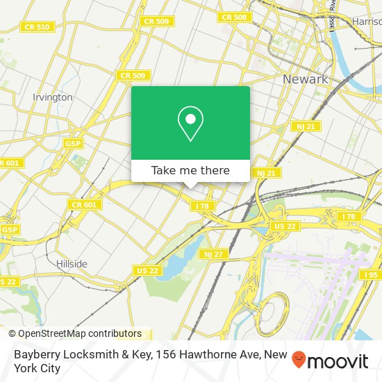 Bayberry Locksmith & Key, 156 Hawthorne Ave map