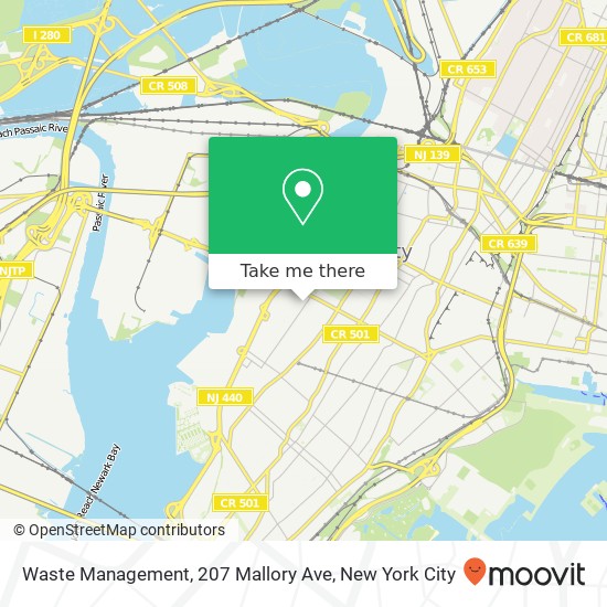 Mapa de Waste Management, 207 Mallory Ave