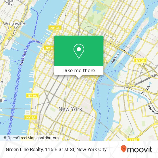 Mapa de Green Line Realty, 116 E 31st St