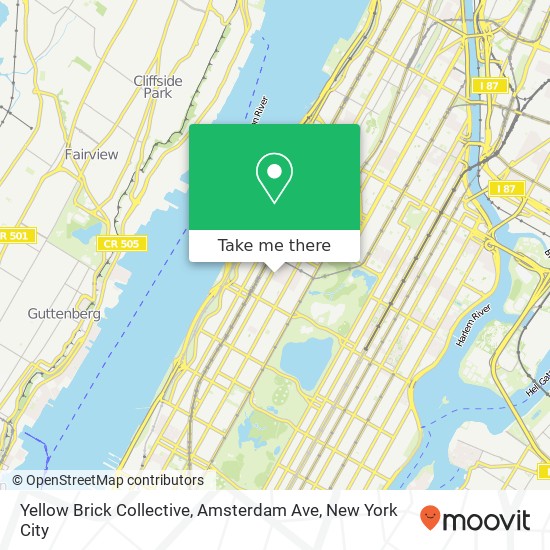 Yellow Brick Collective, Amsterdam Ave map