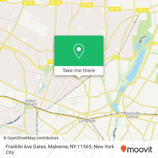 Mapa de Franklin Ave Gates, Malverne, NY 11565
