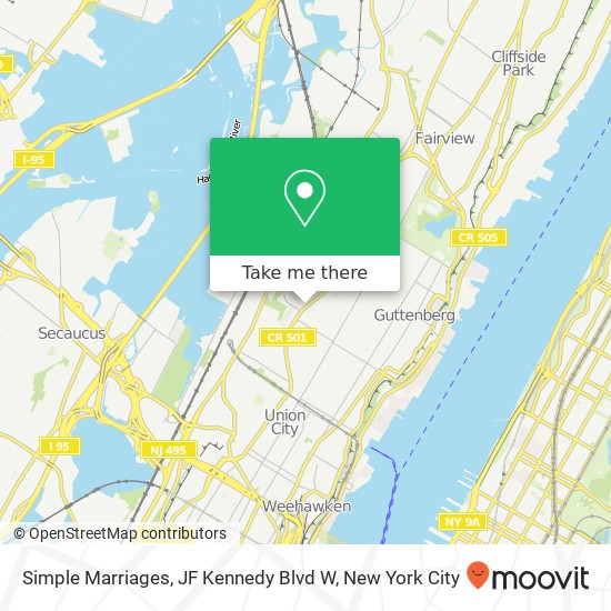 Mapa de Simple Marriages, JF Kennedy Blvd W