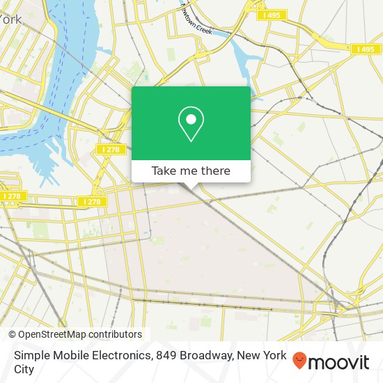 Mapa de Simple Mobile Electronics, 849 Broadway
