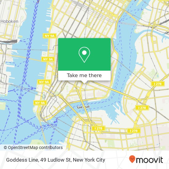 Goddess Line, 49 Ludlow St map