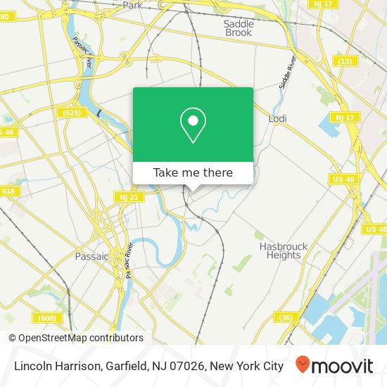 Mapa de Lincoln Harrison, Garfield, NJ 07026