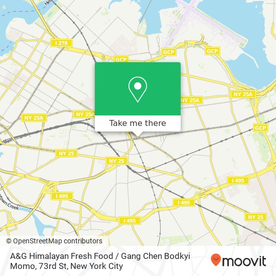 Mapa de A&G Himalayan Fresh Food / Gang Chen Bodkyi Momo, 73rd St