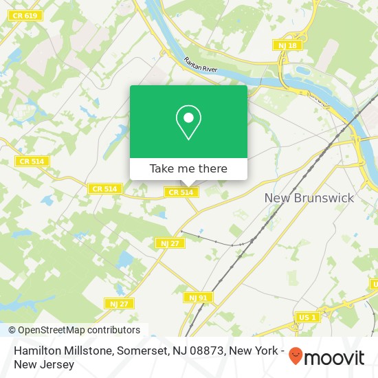 Mapa de Hamilton Millstone, Somerset, NJ 08873