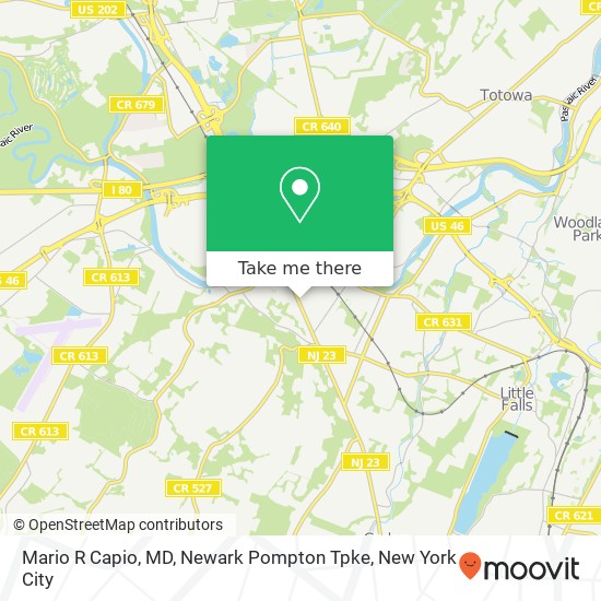 Mario R Capio, MD, Newark Pompton Tpke map