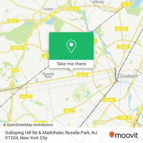 Mapa de Galloping Hill Rd & Markthaler, Roselle Park, NJ 07204