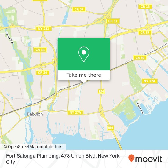 Mapa de Fort Salonga Plumbing, 478 Union Blvd