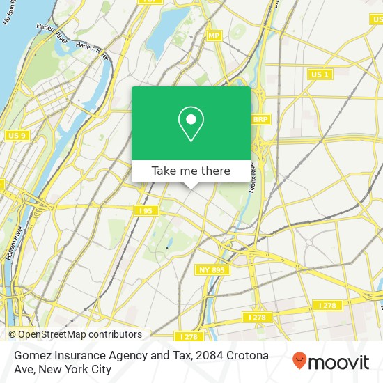 Gomez Insurance Agency and Tax, 2084 Crotona Ave map