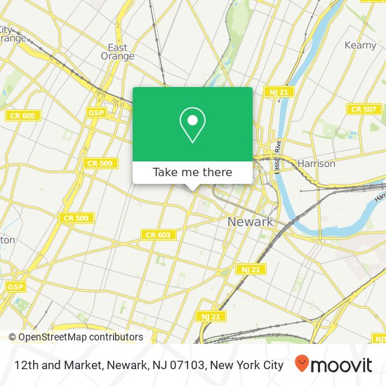 Mapa de 12th and Market, Newark, NJ 07103