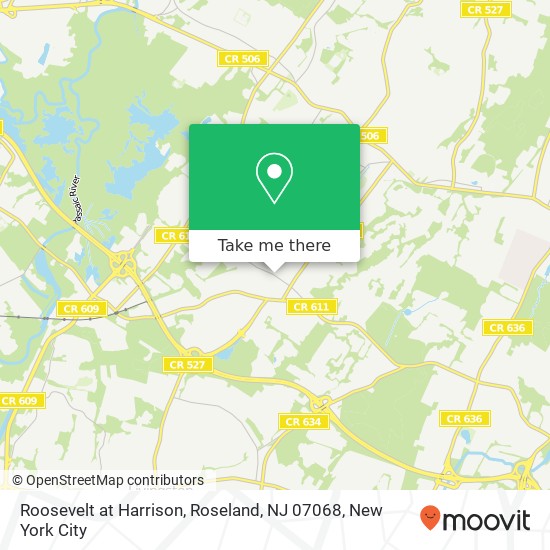 Roosevelt at Harrison, Roseland, NJ 07068 map