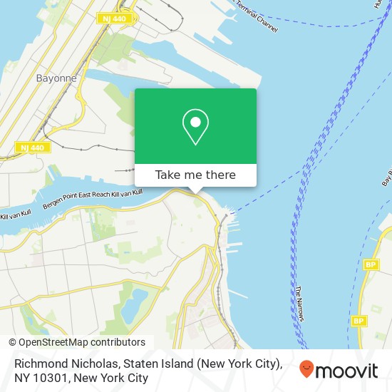 Mapa de Richmond Nicholas, Staten Island (New York City), NY 10301