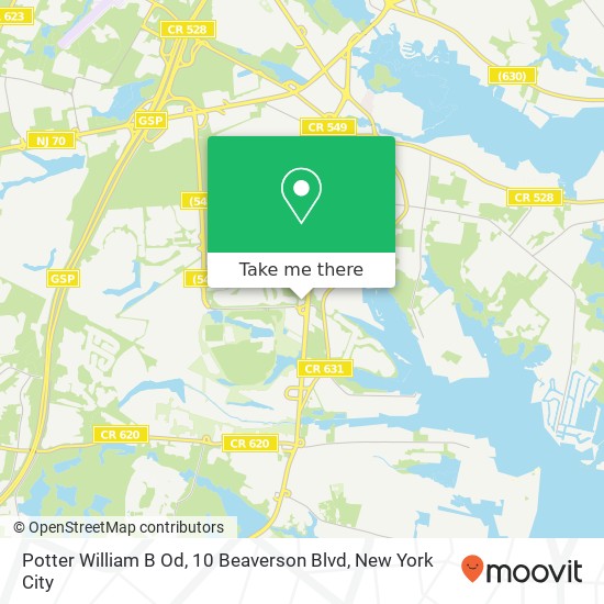 Mapa de Potter William B Od, 10 Beaverson Blvd