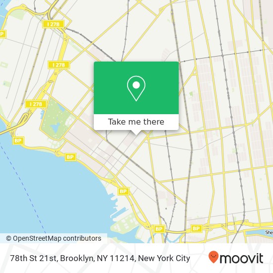 Mapa de 78th St 21st, Brooklyn, NY 11214