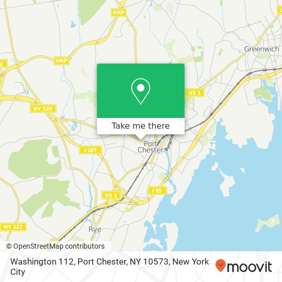 Mapa de Washington 112, Port Chester, NY 10573
